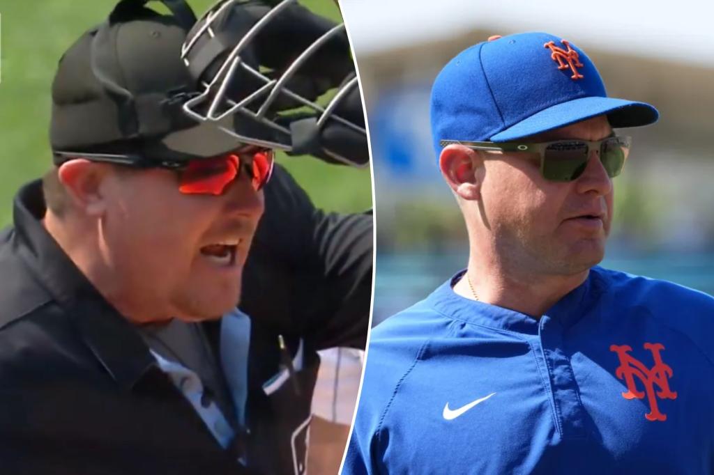 Umpire recorded on a live microphone after being criticized by Mets' Carlos Mendoza
