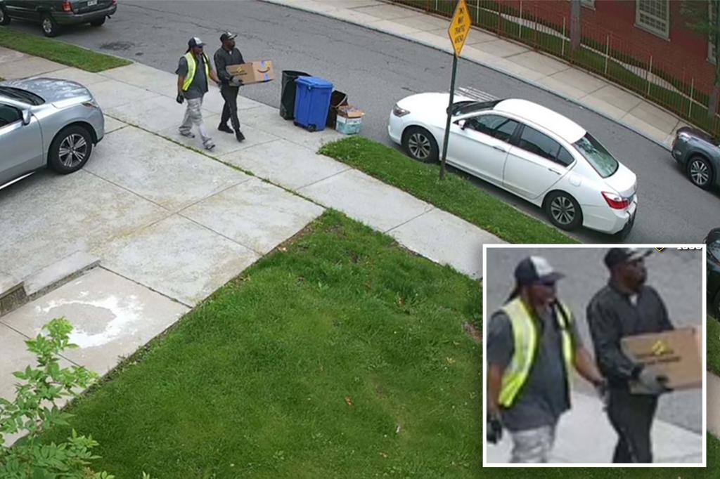 Video shows heartless burglars who reportedly pretended to be Amazon employees and restrained a mother, father, and their three children.