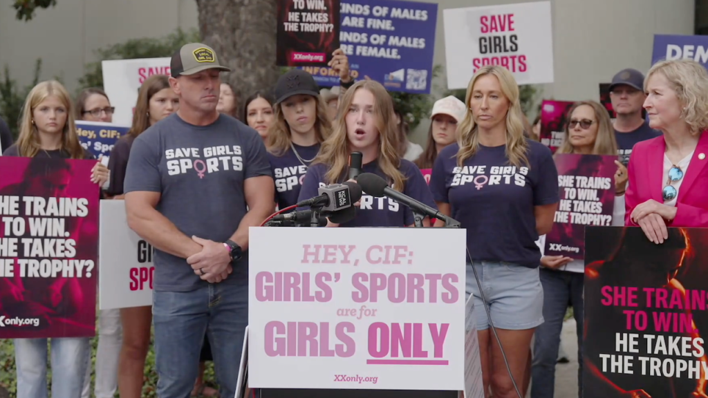 Women athletes confront Newsom as the debate over trans sports continues in California