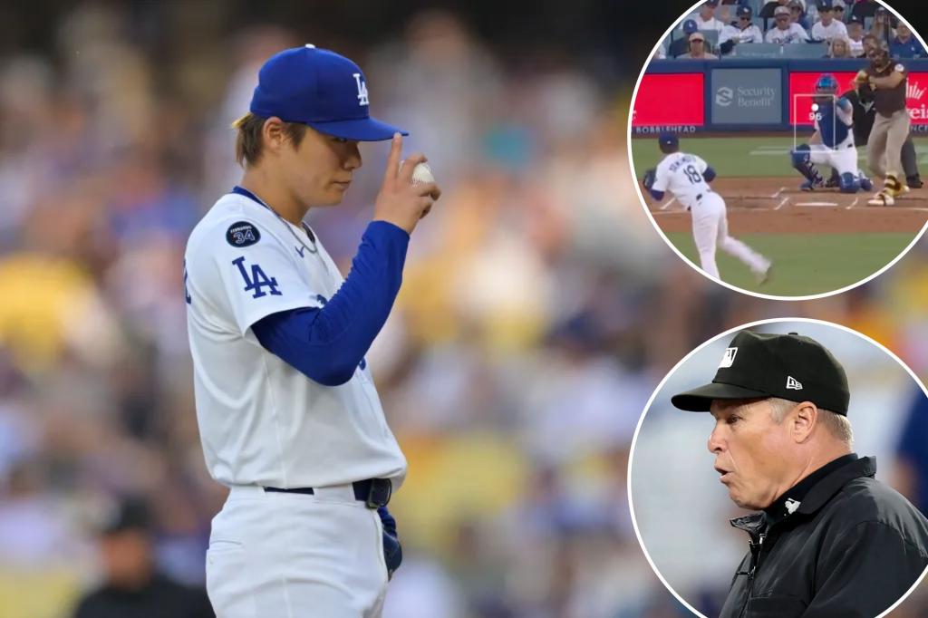 Yoshinobu Yamamoto of the Dodgers fails to achieve an immaculate inning due to a missed call.