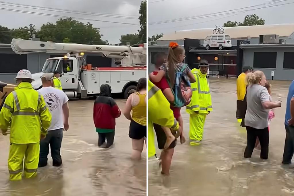 50 children rescued from Boys & Girls Club in Oklahoma as heavy rain causes flash floods in the town center