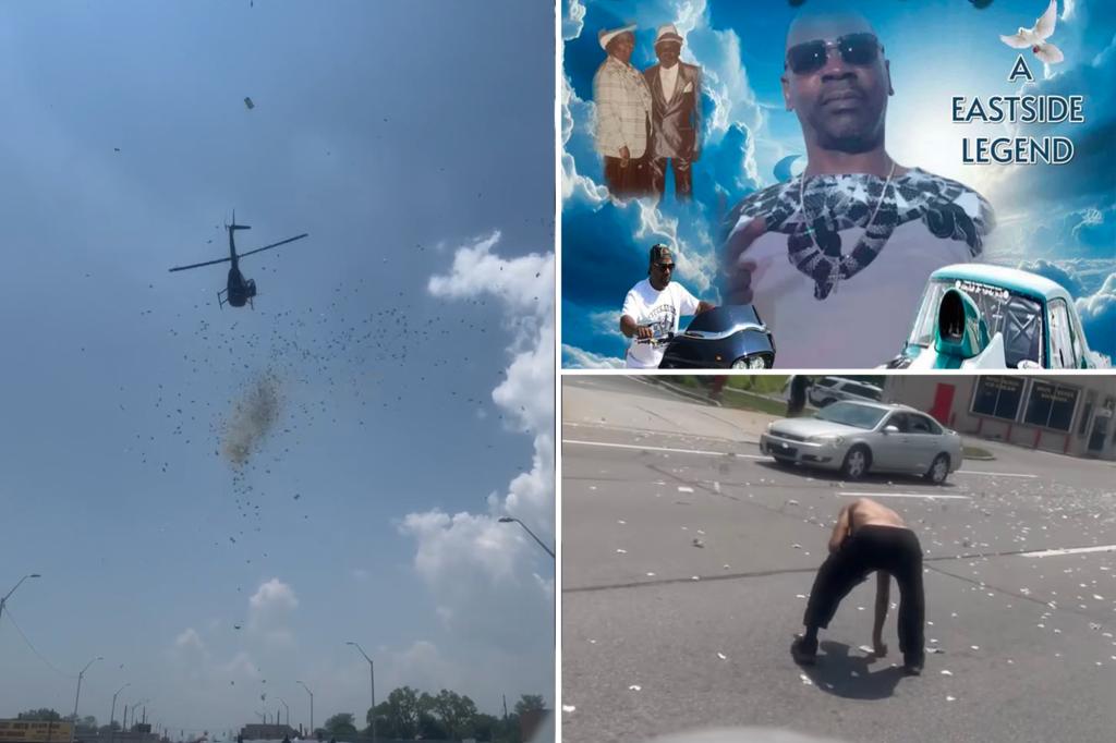 A Detroit father's last wish to have money and rose petals dropped from a helicopter fulfilled by his sons