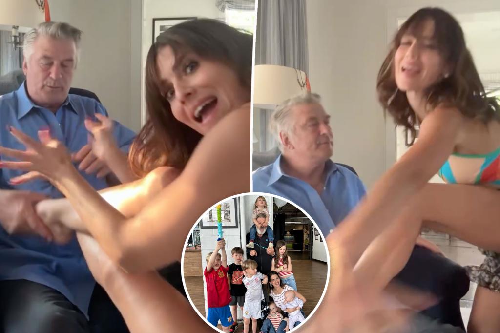 Alec and Hilaria Baldwin fuel speculation about baby number eight with a video of them rubbing feet.