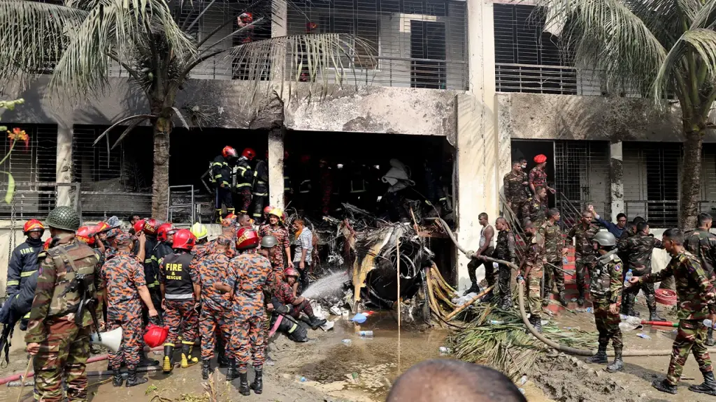 Bangladesh air force plane crashes at school, resulting in 19 fatalities
