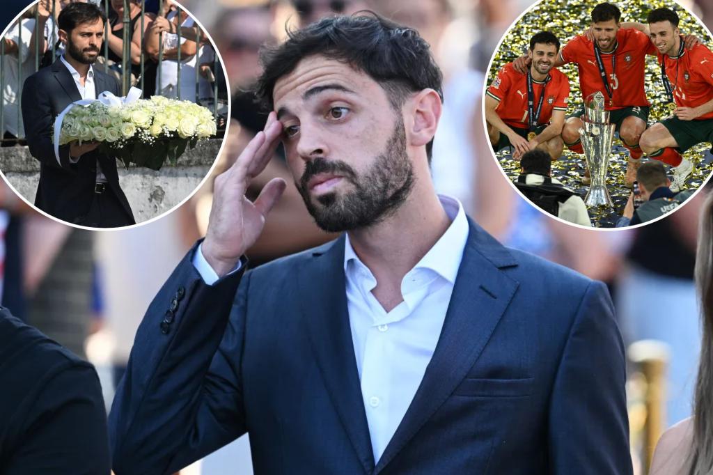 Bernardo Silva shares an emotional tribute at Diogo Jota’s funeral