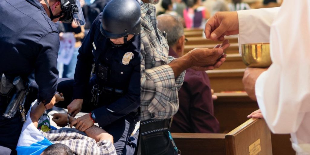 Bishop in California's largest county releases Catholics from the requirement to attend Mass due to concerns about deportations.