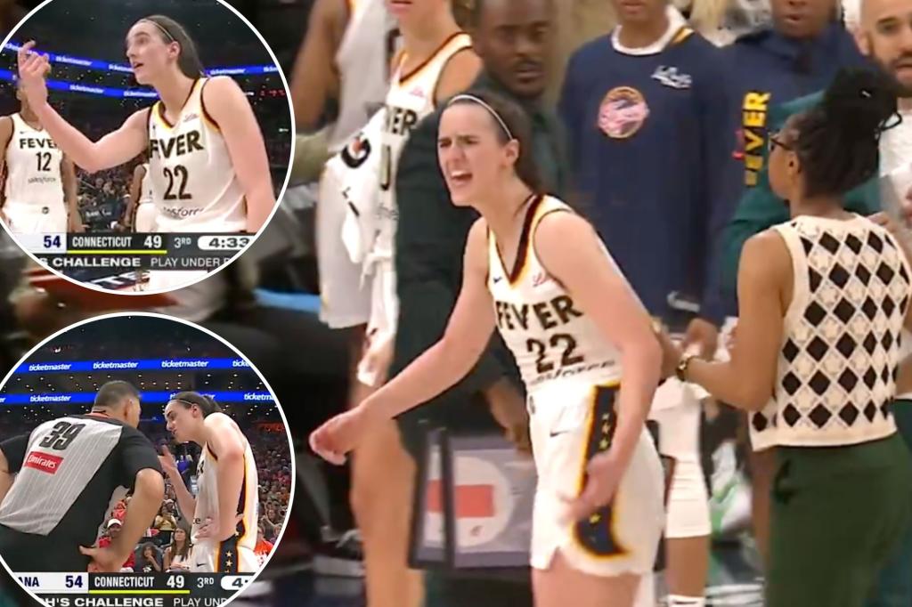 Caitlin Clark needs to be restrained during tense interaction with referee