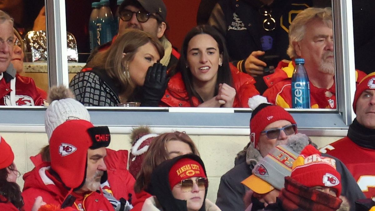 Caitlin Clark shares what she said to Taylor Swift during the Chiefs' playoff game.
