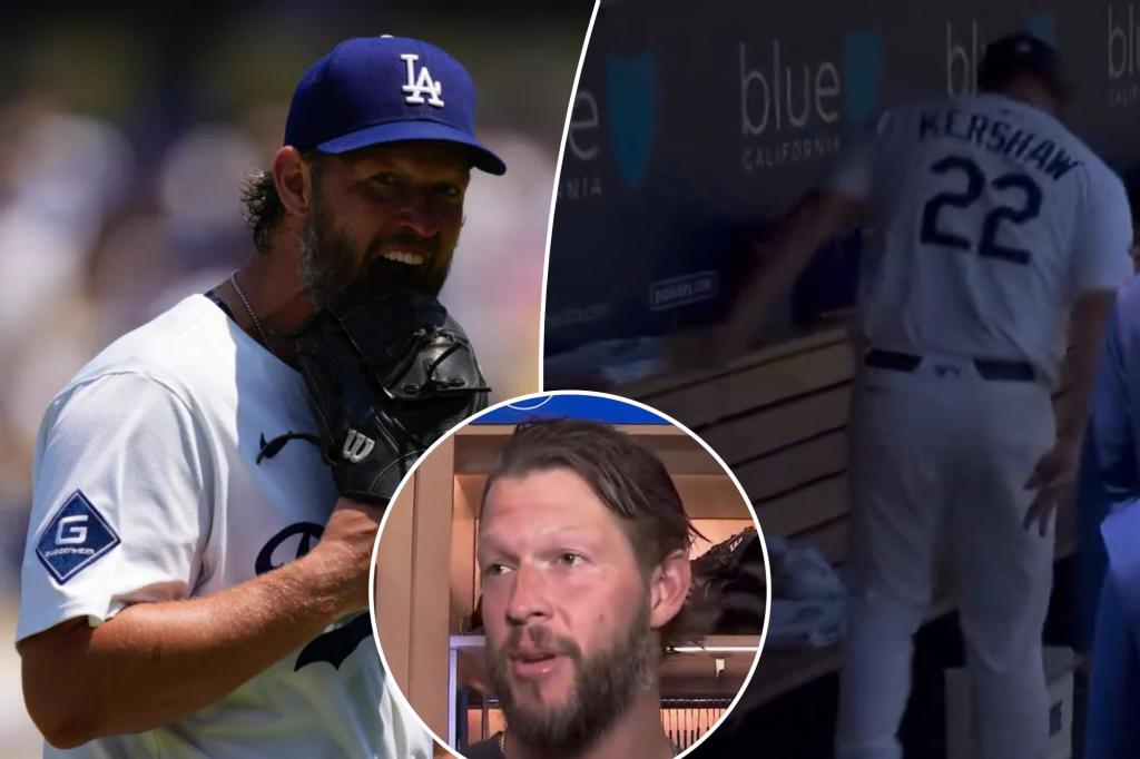 Clayton Kershaw of the Dodgers throws a fit over his glove, ends interview early