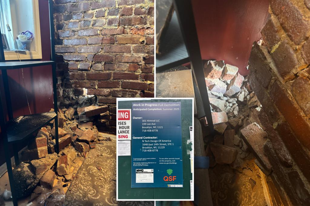 Construction team unintentionally breaks through the living room wall of a couple's NYC apartment: 'I just saw daylight'