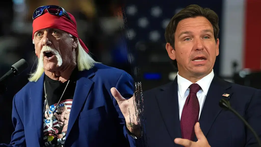 Disruptive heckler interrupts Ron DeSantis' tribute to Hulk Hogan with abusive outburst