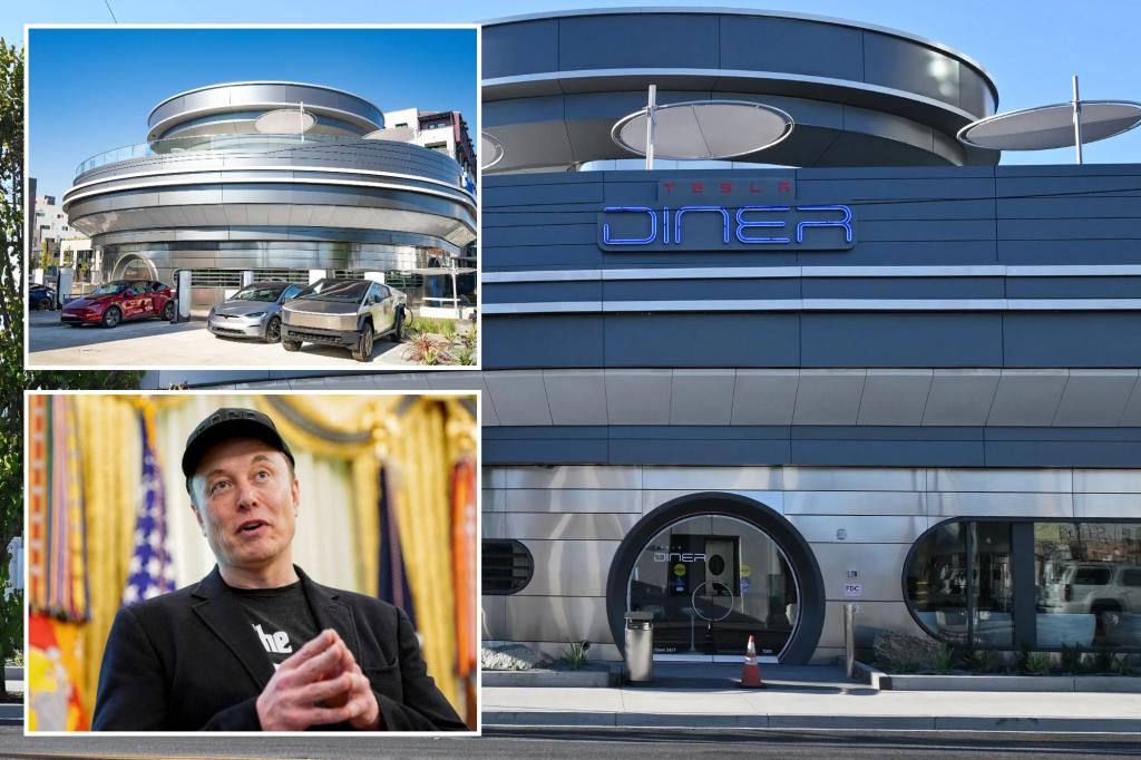 Elon Musk calls the retro-futuristic Tesla diner 'one of the coolest places in LA'