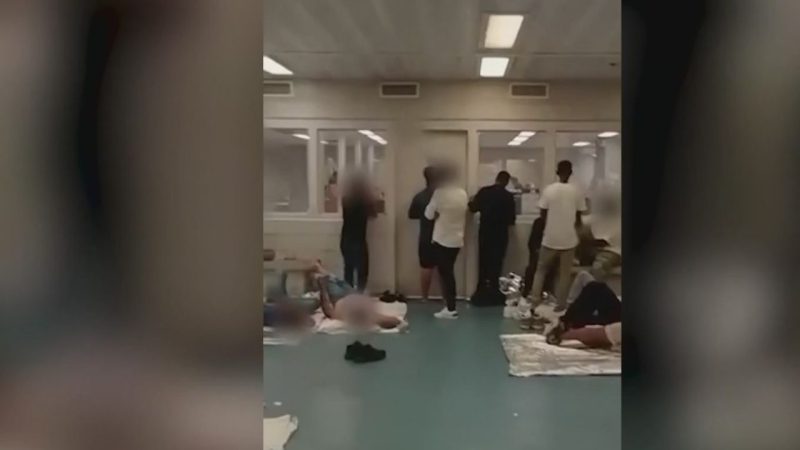 Footage shows the situation in Manhattan immigration court holding cells