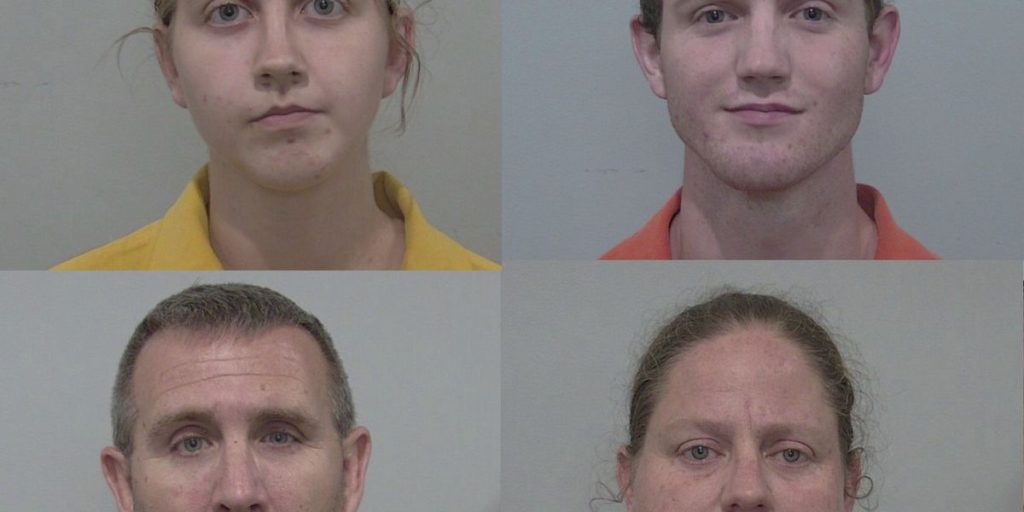 Four members of a Florida family taken into custody for reportedly mistreating nine children, including foster kids.