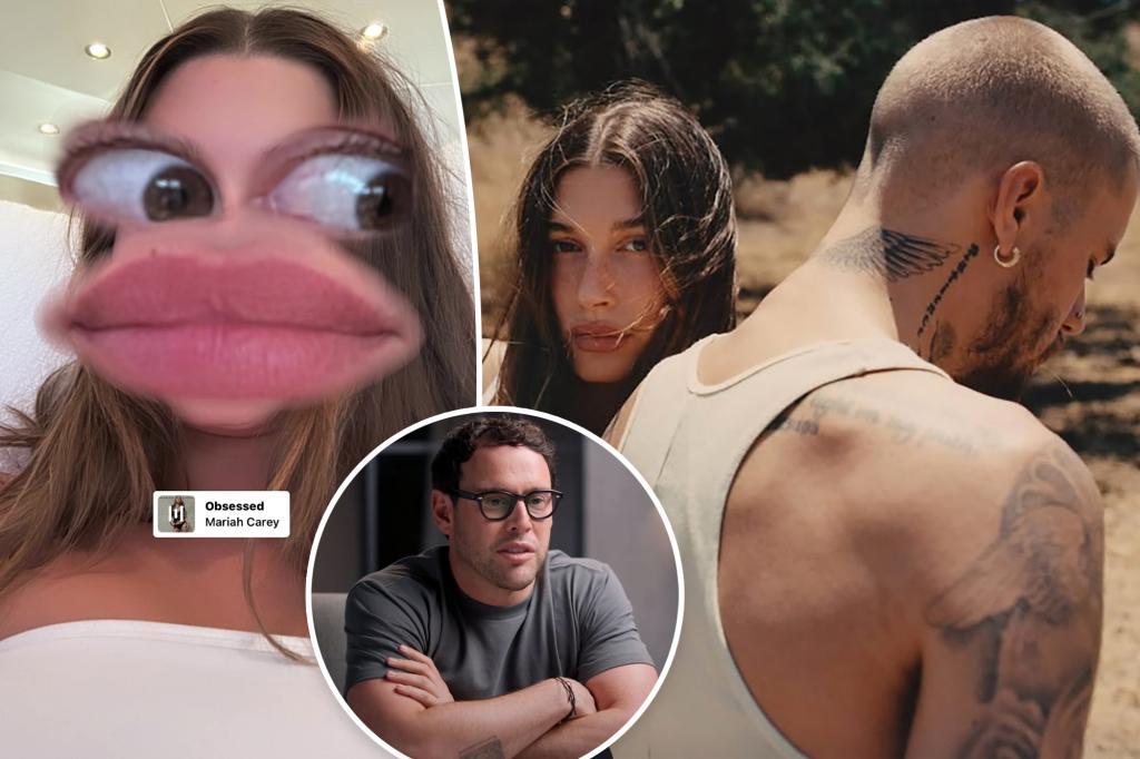 Hailey Bieber appears to take a jab at Scooter Braun after his compliment on Justin's latest album