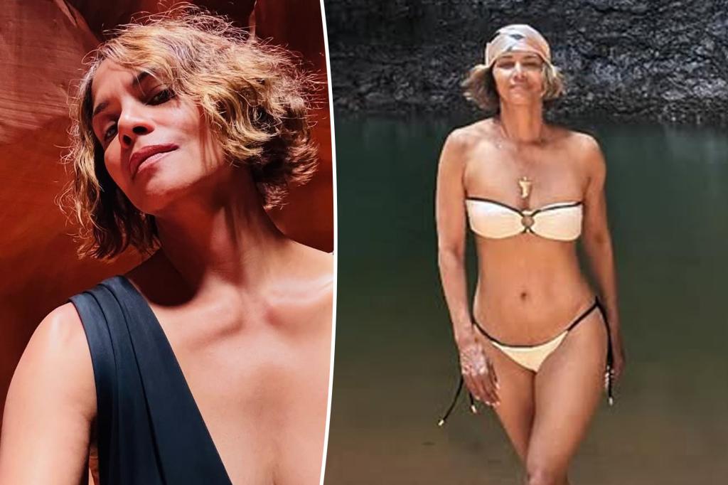 Halle Berry displays her bikini figure during a vacation in Utah