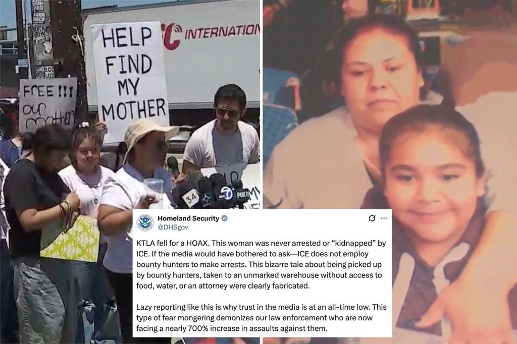 Homeland Security refutes claim of bounty hunters abducting LA mother, asserts ICE does not employ freelancers