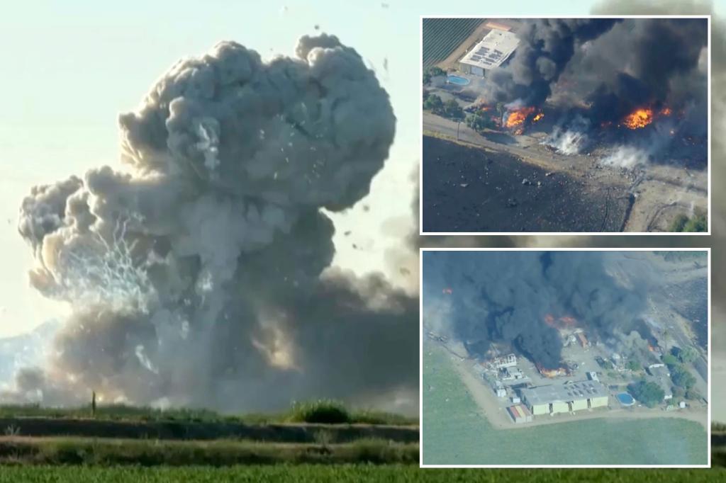 Human remains discovered at California fireworks facility where 7 disappeared following explosion and large fire.