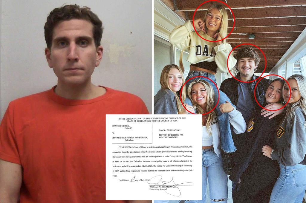 Idaho prosecutors request that Bryan Kohberger be prohibited from contacting the families of his victims for 99 years.