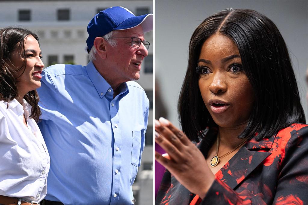 Jasmine Crockett criticizes AOC and Bernie Sanders' 'Fighting Oligarchy' tour as self-interested.