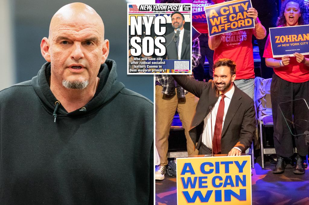 John Fetterman criticizes NYC mayoral candidate Zohran Mamdani: &lsquo;Not truly a Democrat&rsquo;