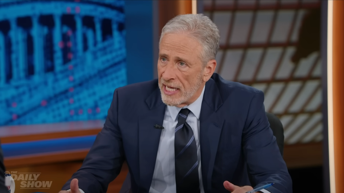 Jon Stewart claimed Netanyahu is jeopardizing Israel's survival with his war strategies.