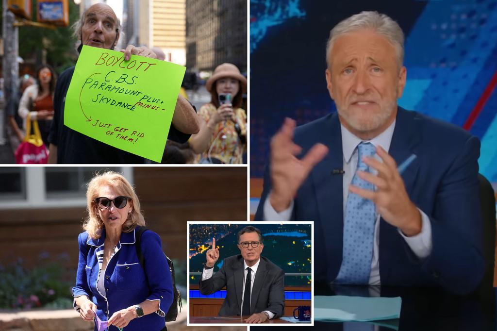 Jon Stewart criticizes Paramount for CBS's decision to cancel Stephen Colbert