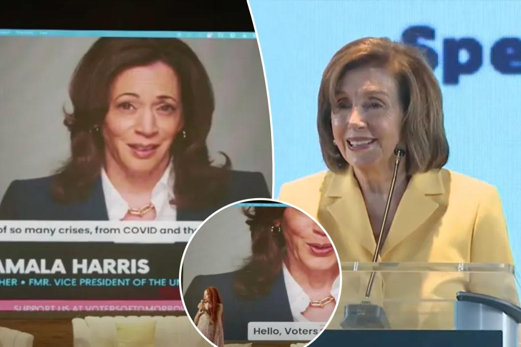 Kamala Harris delivers a short two-minute video message at the youth voters summit