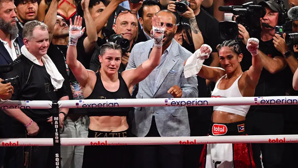 Katie Taylor feels 'very pleased' after finishing her trilogy victory over Amanda Serrano.
