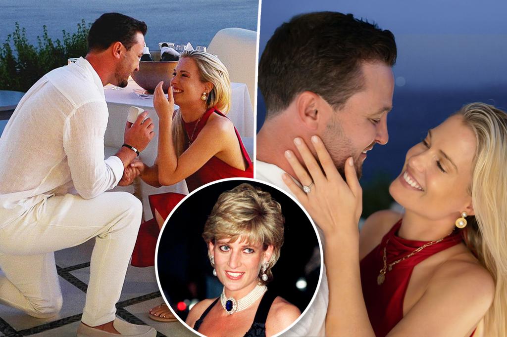 Lady Eliza Spencer, the niece of Princess Diana, engages to her long-term partner in Greece.