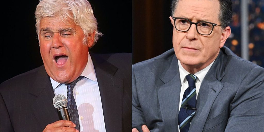 Liberals are upset by Jay Leno's remarks on politics in comedy following Stephen Colbert's cancellation.