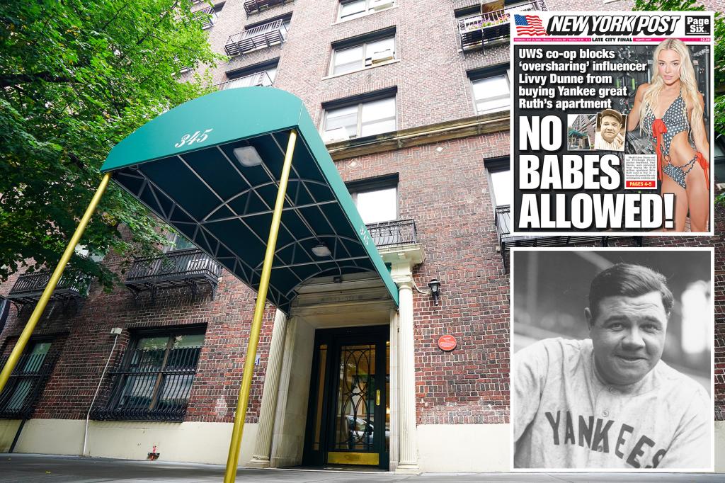 Livvy Dunne deemed too 'flashy' for NYC area as residents wonder why co-op prevented her from purchasing Babe Ruth's apartment.