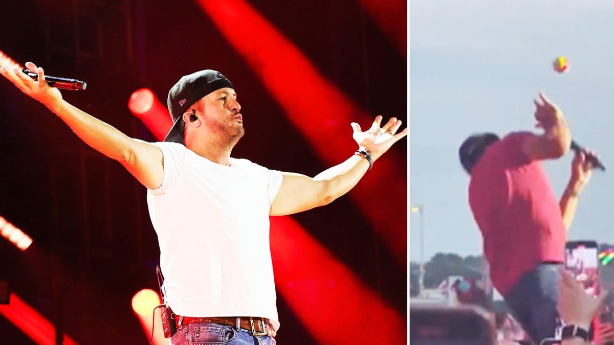 Luke Bryan hit by an object while performing at the North Dakota State Fair