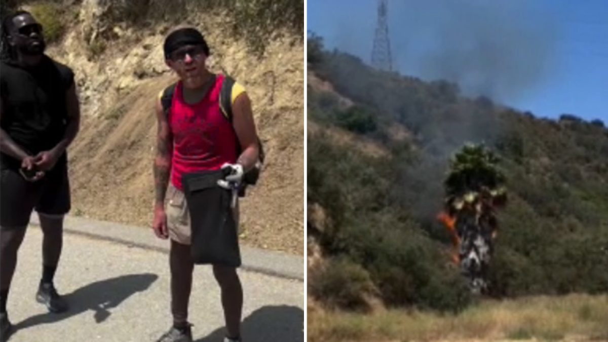 Man taken into custody after alert California locals challenge him for supposedly igniting a fire