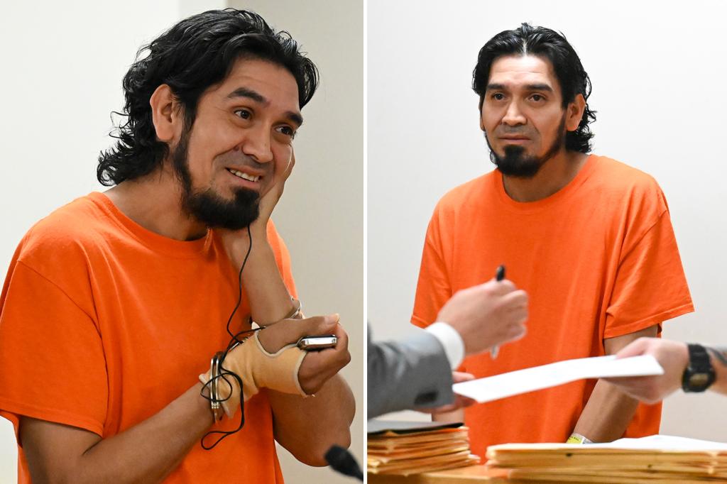 Man undocumented in the US who threatened attorney with a knife smiles without worry while admitting guilt, facing deportation.