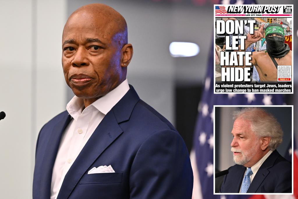 Mask ban by Eric Adams faces challenges after Jewish groups label it 'too broad' in flawed introduction of new NYC law
