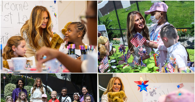Melania Trump Visits Children's National Hospital and Assists with Independence Day Crafts