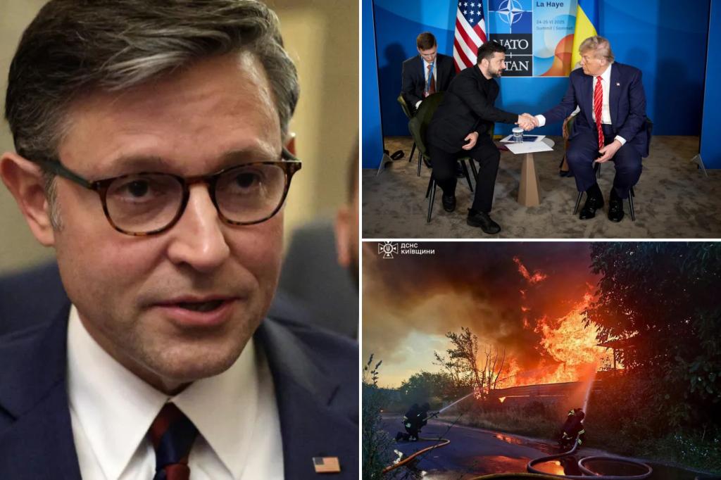 Mike Johnson intensifies demands for new sanctions on Russia to convey a message to Putin after Trump criticized Russia's actions.