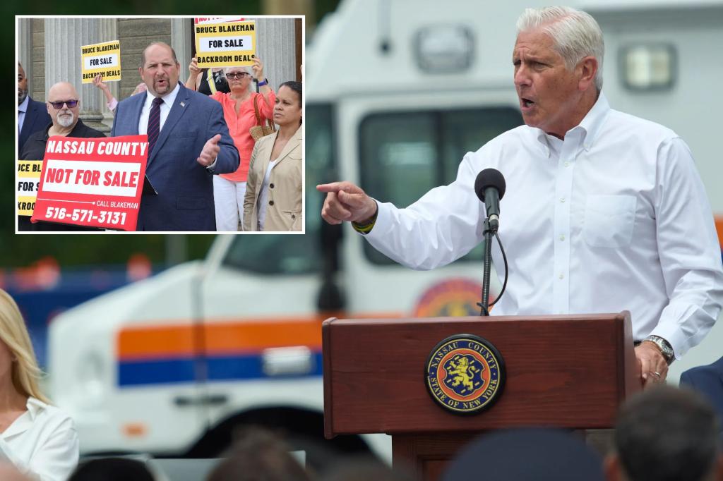 Nassau County Executive Bruce Blakeman collects $2 million for his campaign, posing a concerning challenge for his Democratic opponent.