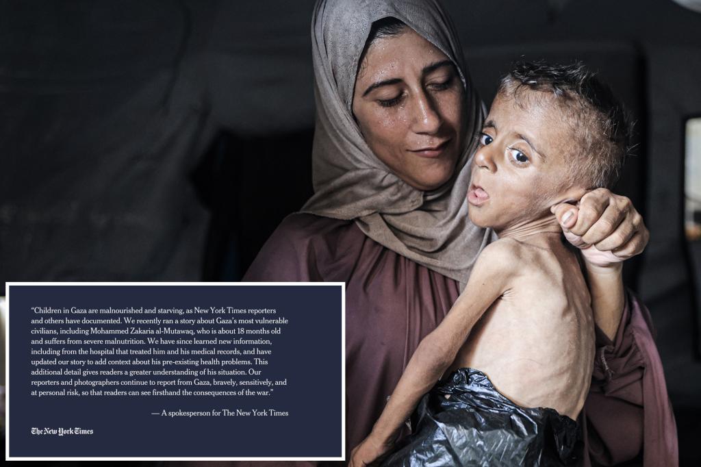 New York Times surprisingly retracts statements about viral image of emaciated Gaza boy