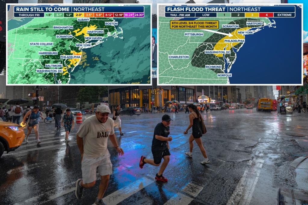 New Yorkers prepare for heavy flooding as the city may receive 5 inches of rain in just a few hours ahead of the evening commute