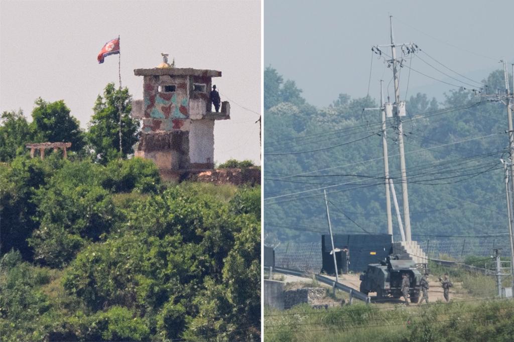 North Korean individual crosses the heavily guarded border into South Korea