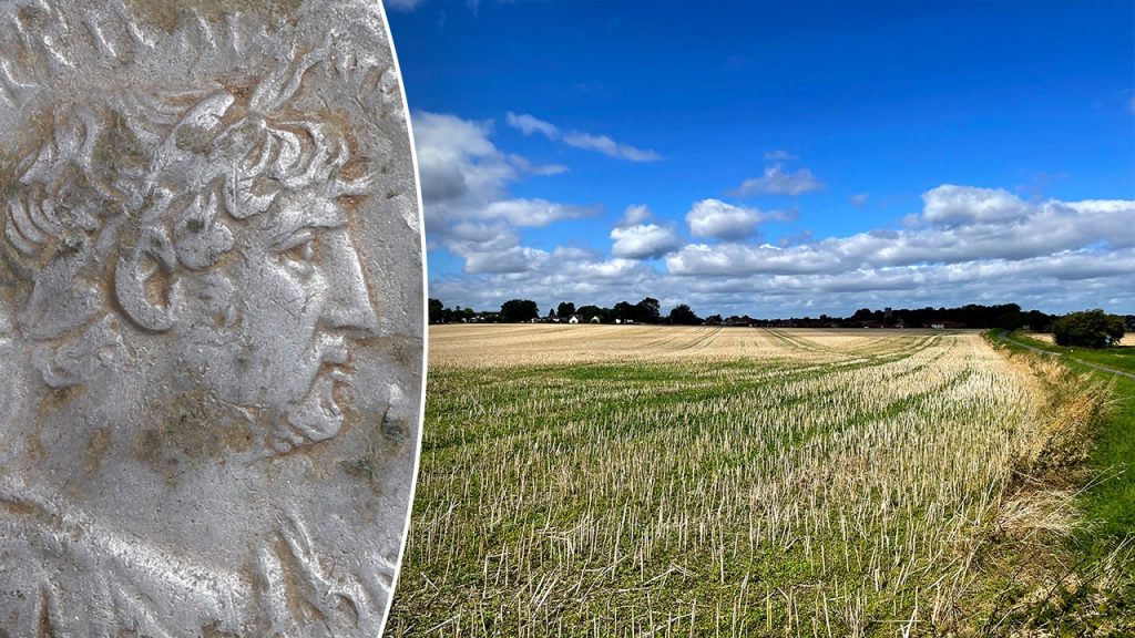 Officials discover the monthly pay of an Ancient Roman soldier in a field in Norfolk