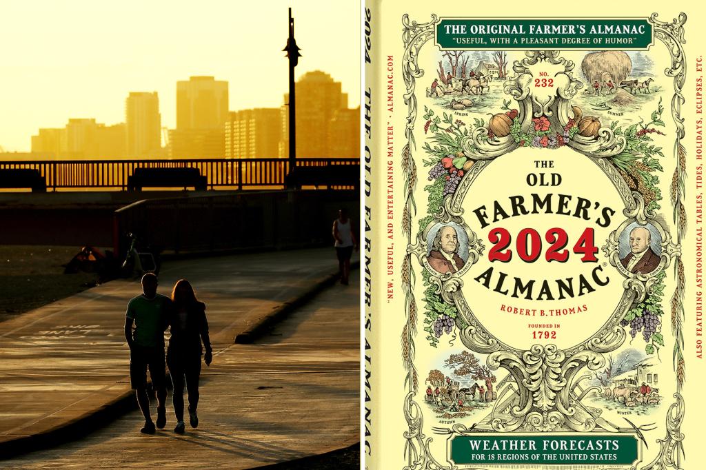 Old Farmer's Almanac predicts a warm fall following a hot summer.