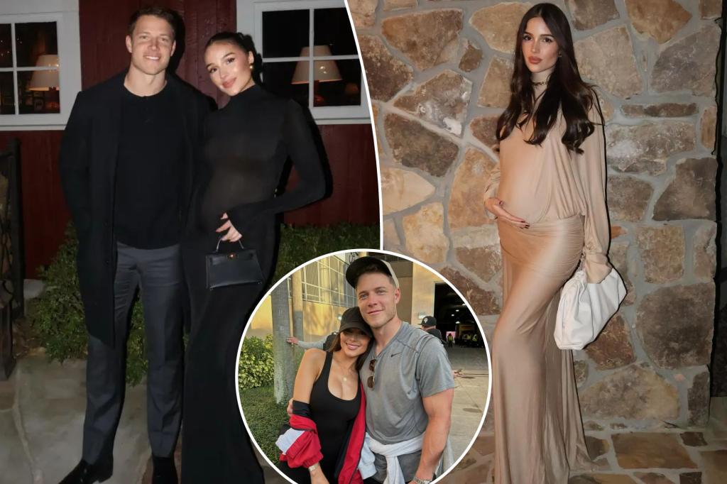 Olivia Culpo and Christian McCaffrey celebrate the arrival of their first child, Colette.