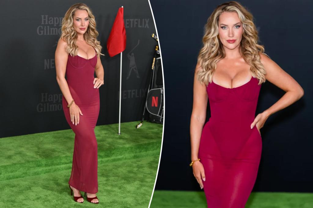 Paige Spiranac shines in a see-through dress at the premiere of 'Happy Gilmore 2'