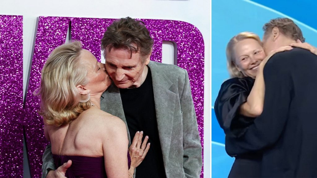 Pamela Anderson and Liam Neeson's kiss ignites dating speculation following playful interview