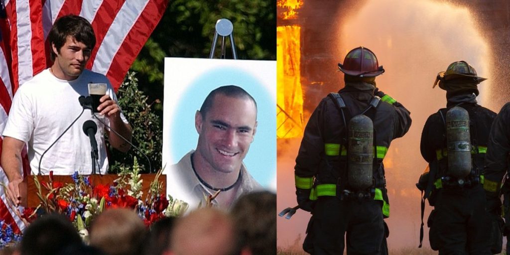 Pat Tillman's brother reportedly crashed his car into a post office and spray-painted a mysterious message before it was set on fire.