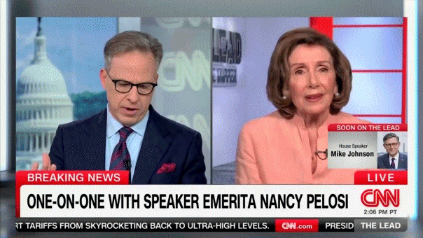 Pelosi reacts strongly to Tapper's question about Trump's insider trading claims