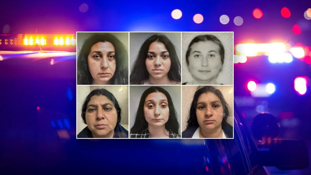 Police in Massachusetts apprehend six women on charges of breaking and entering.